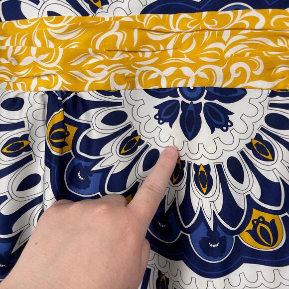 Isabel Marant Silk Mandala Dress Blue Yellow Size 4 Knee Length Eclectic Boho - Picture 6 of 13